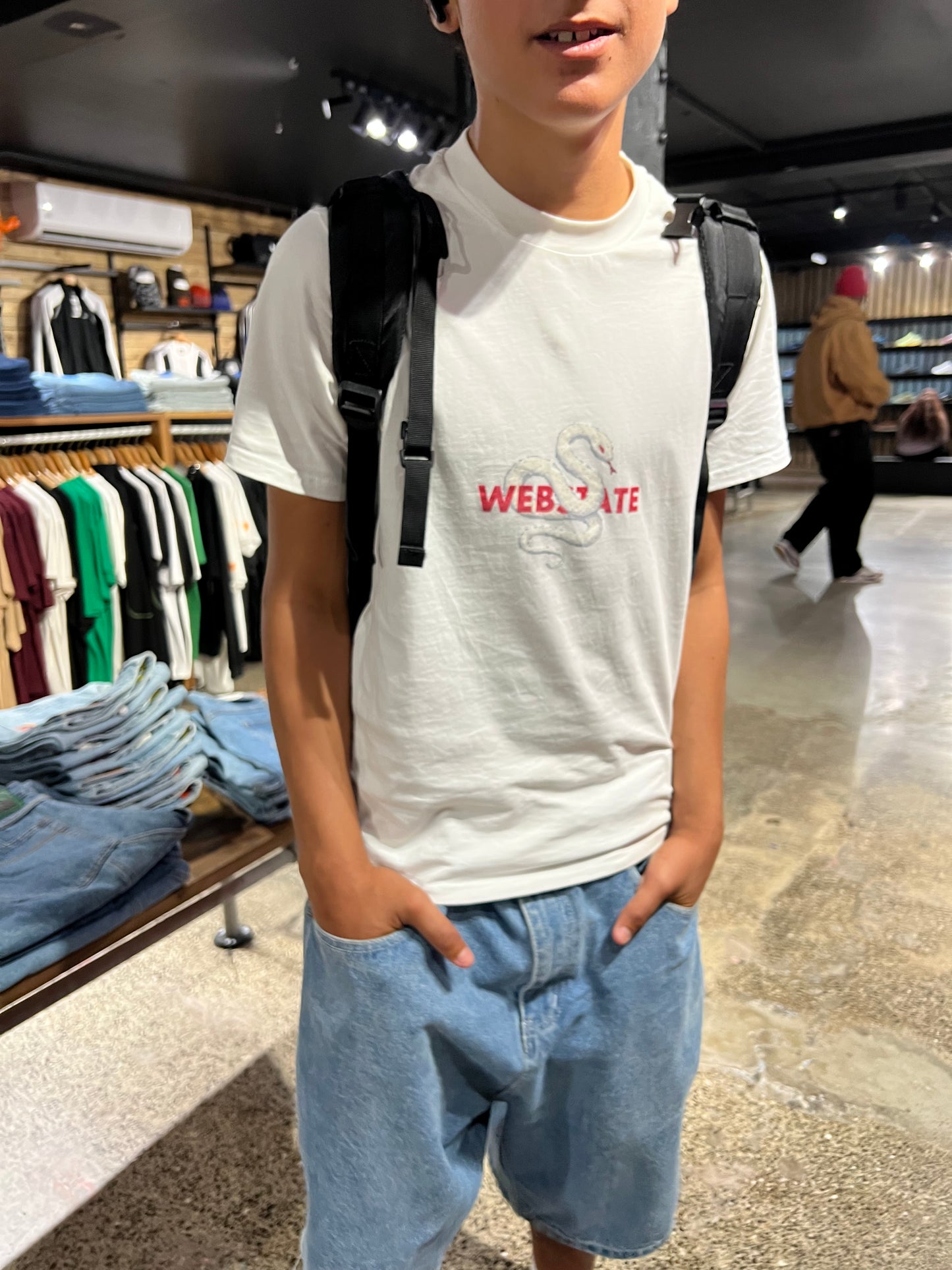 Webstate albino snake tee back - snake print graphic skate t-shirt rear
