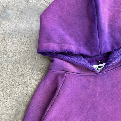 Webstate purple summer hoodie front - lightweight breathable skate hoodie