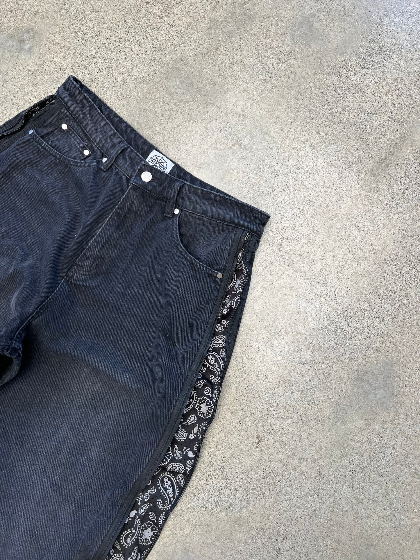 Webstate bandana denim waistband - airflow skate jeans waistband detail