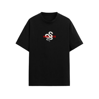 Webstate albino snake tee front view - snake graphic skate streetwear tee