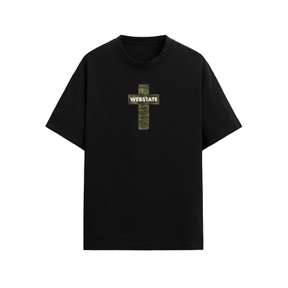 Webstate silent cross tee front view - cross graphic skate streetwear tee