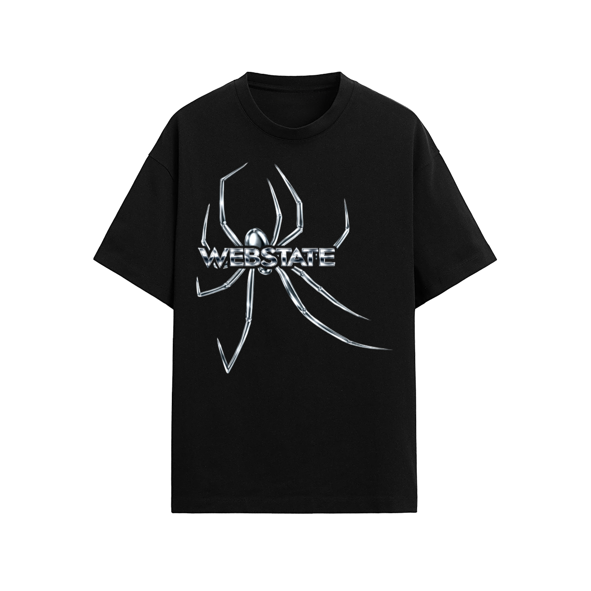 Webstate chrome spider graphic tee - metallic spider print skate streetwear tee