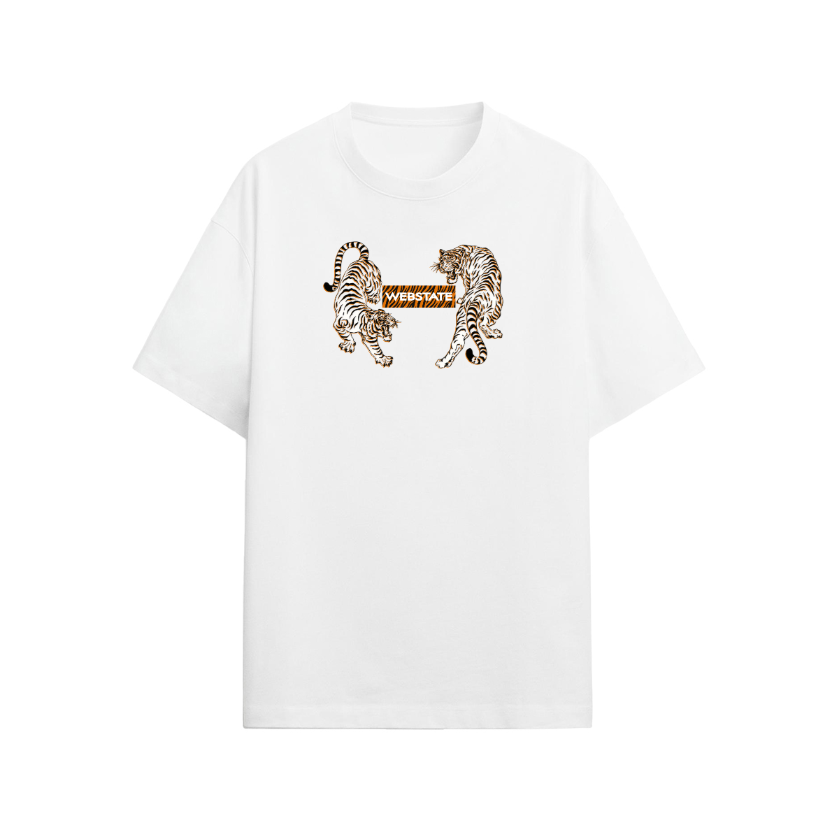 Webstate tiger box logo tee - tiger logo skate streetwear box logo t-shirt