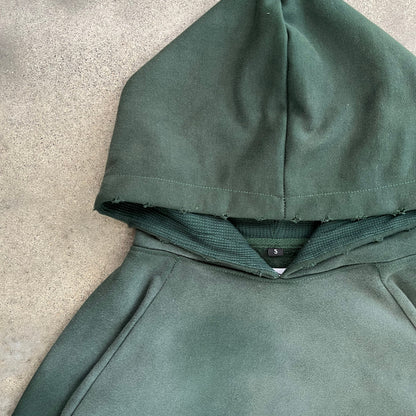 Webstate green summer hoodie front - lightweight breathable skate hoodie green