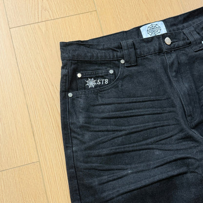 Straight Cut Denim Black