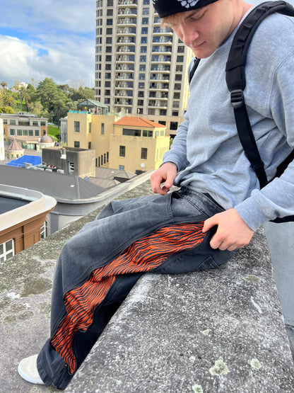 Webstate tiger denim waistband detail - airflow skate jeans waistband close-up