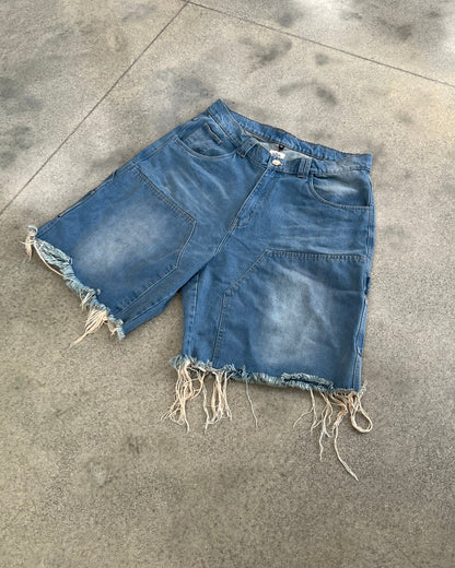 Webstate summer jorts front view - cargo pocket skate shorts streetwear
