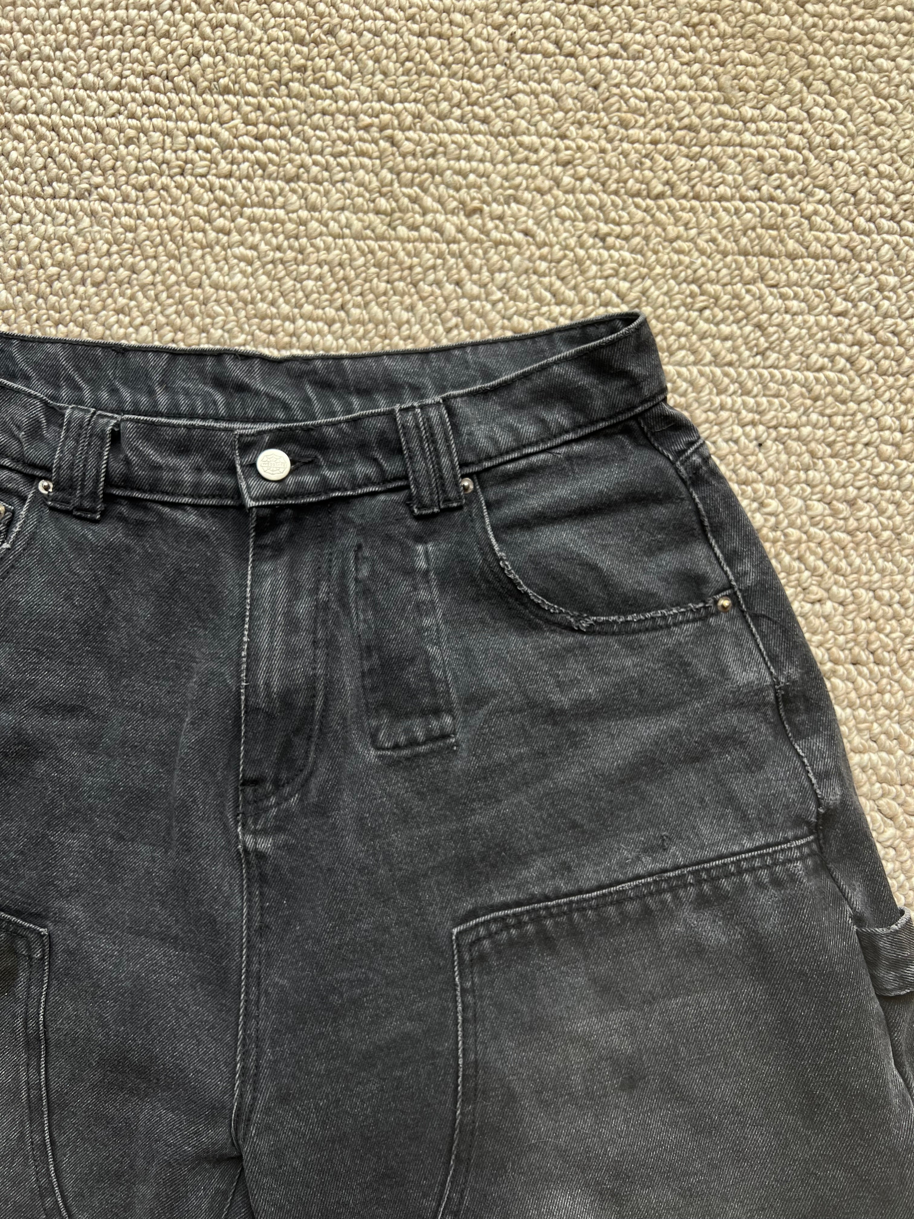 Double Knee Jorts Black – Webstate