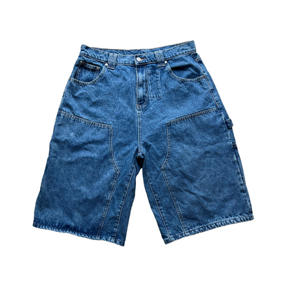 Webstate double knee blue skate jorts - reinforced knee cargo jorts streetwear