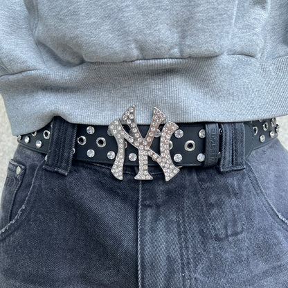 Webstate NY bling belt on skater - statement belt skate streetwear accessory