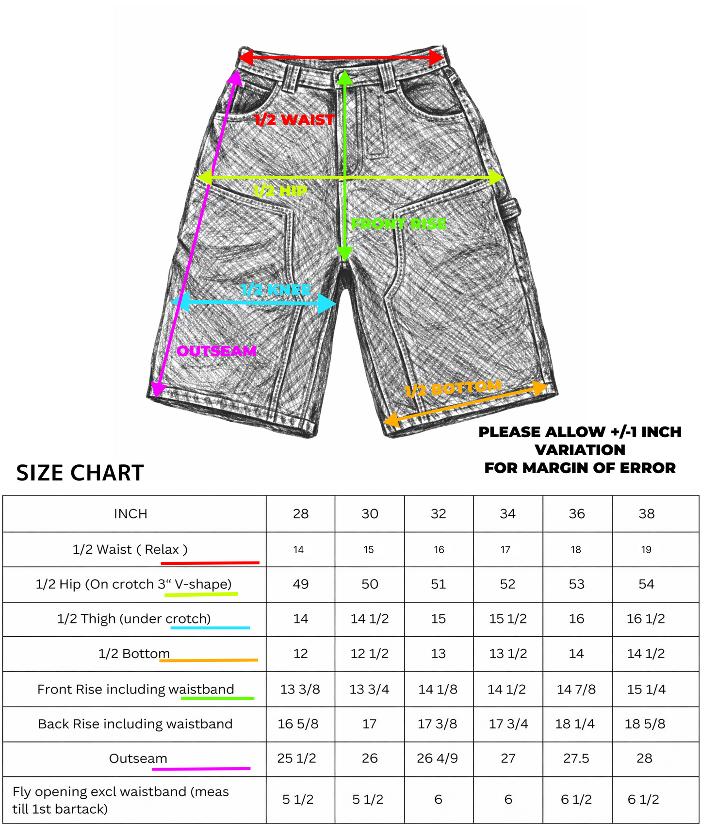 Webstate black double knee jorts close-up - stitching skate cargo shorts detail