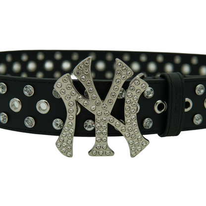 Webstate bling belt detail - rhinestone NY skate streetwear belt close-up