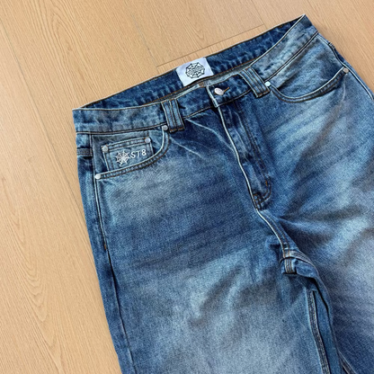 Straight Cut Denim Blue