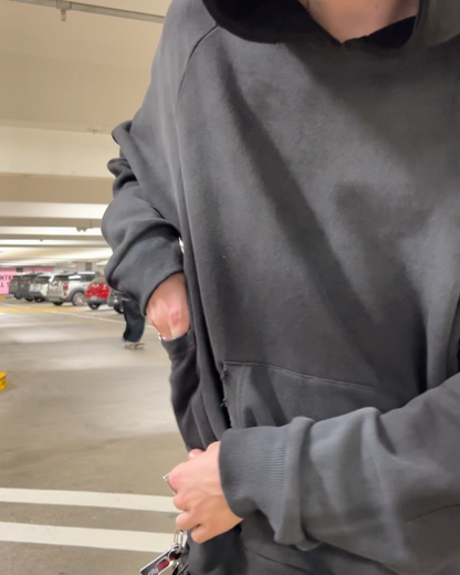 Webstate Hoodie V2 detail - elbow pocket cargo heavyweight skate hoodie