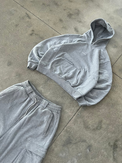 Webstate grey hoodie back view - 460GSM cargo skate streetwear rear view