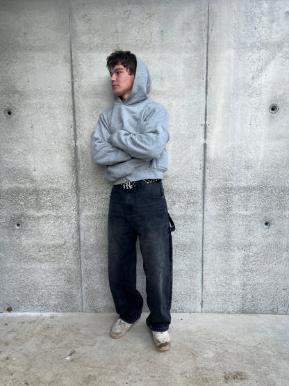Webstate black double knee jeans on skater - functional reinforced black denim