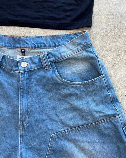 Webstate summer jorts detail - cargo pocket lightweight skate shorts close-up