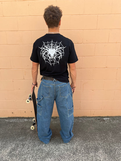 Webstate double knee jeans detail - reinforced knee denim stitching close-up