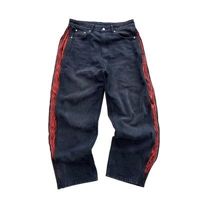 Webstate airflow denim jeans tiger print - breathable flexible skate denim